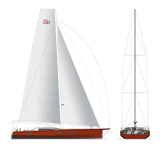 Finot-Conq FC3 53 sail plan © Andreas Kling